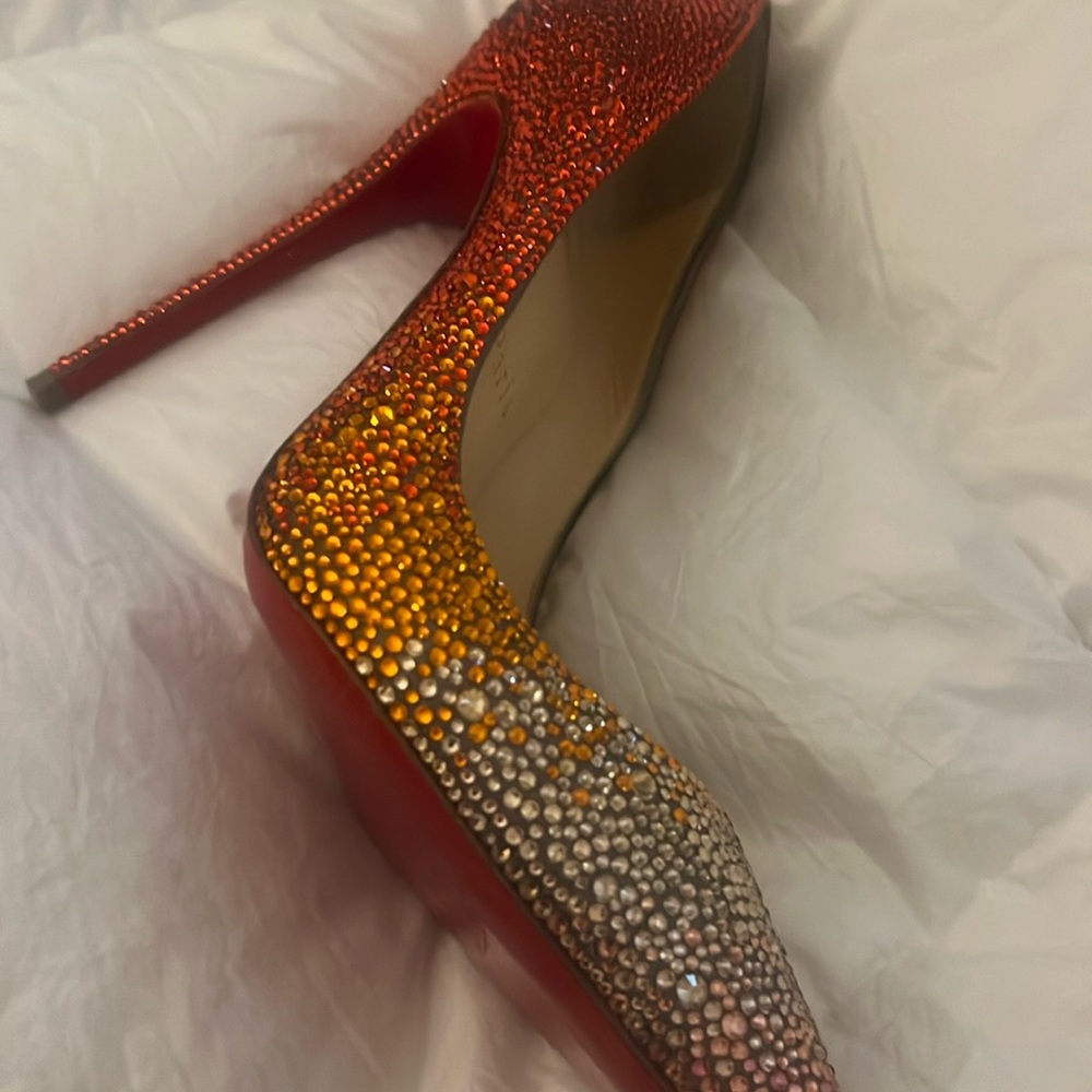 Christian Louboutin Pigalle Crystal Swarovski Volcano Strass Heels 40.5